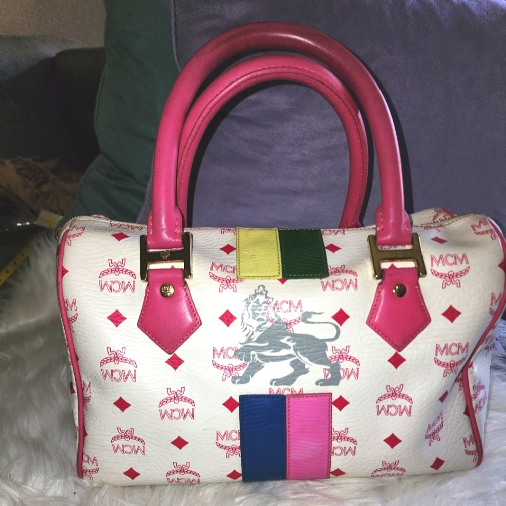 MCM Princess Boston Bag in Pink